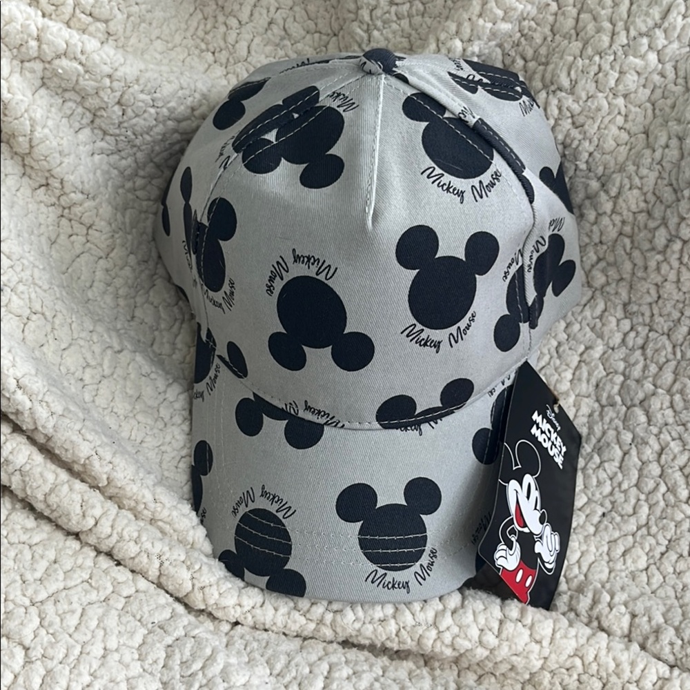 Gray and Black Mickey Mouse Cap